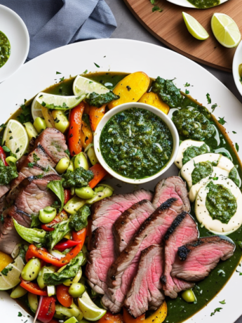 Argentine Chimichurri Steak with Grilled Vegetables