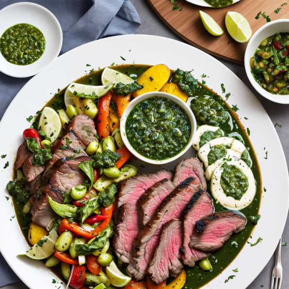 Argentine Chimichurri Steak with Grilled Vegetables