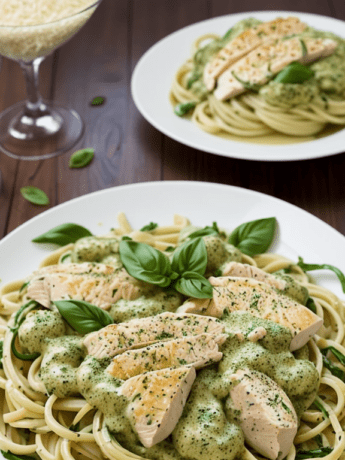 Creamy Pesto Chicken Alfredo