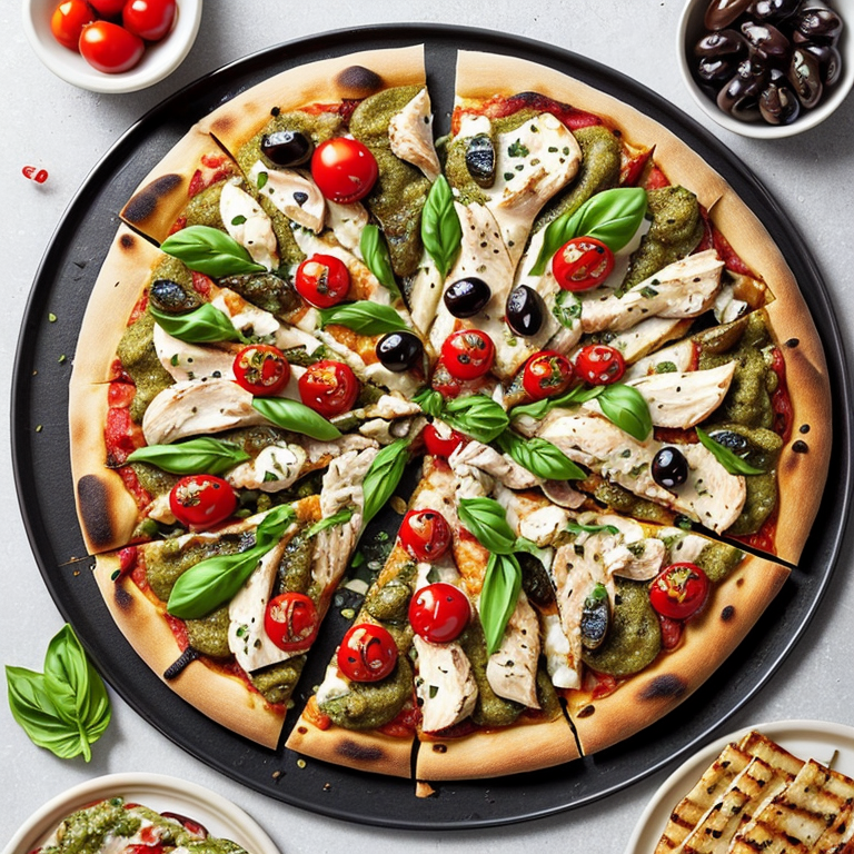 Mediterranean Pesto Chicken Pizza