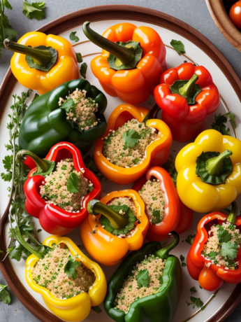 Mediterranean Quinoa Stuffed Bell Peppers