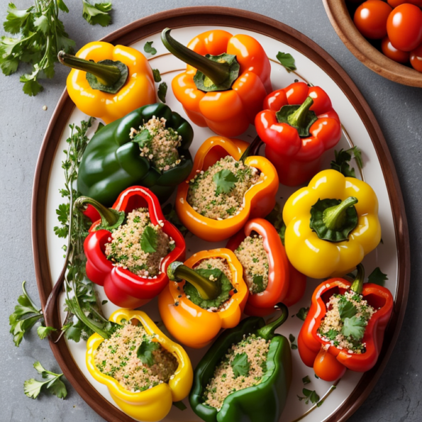 Mediterranean Quinoa Stuffed Bell Peppers