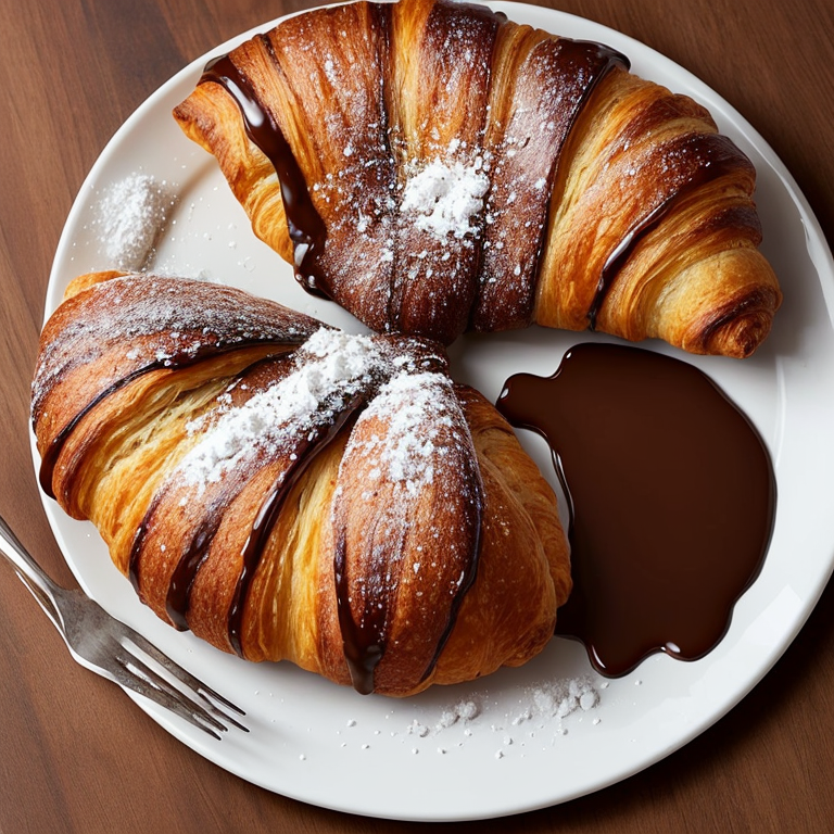 Parisian Morning Delight - Croissant Au Chocolat