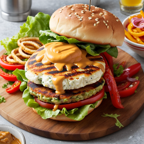 The Grilled Halloumi Burger with Roasted Red Pepper Aioli