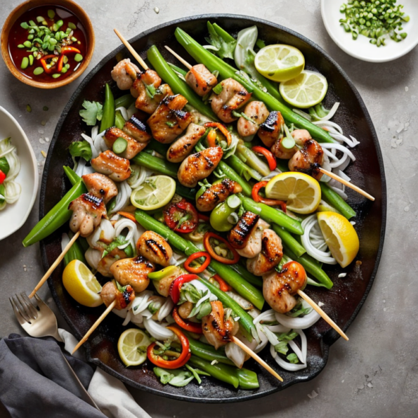 Vietnamese Lemongrass Chicken Skewers