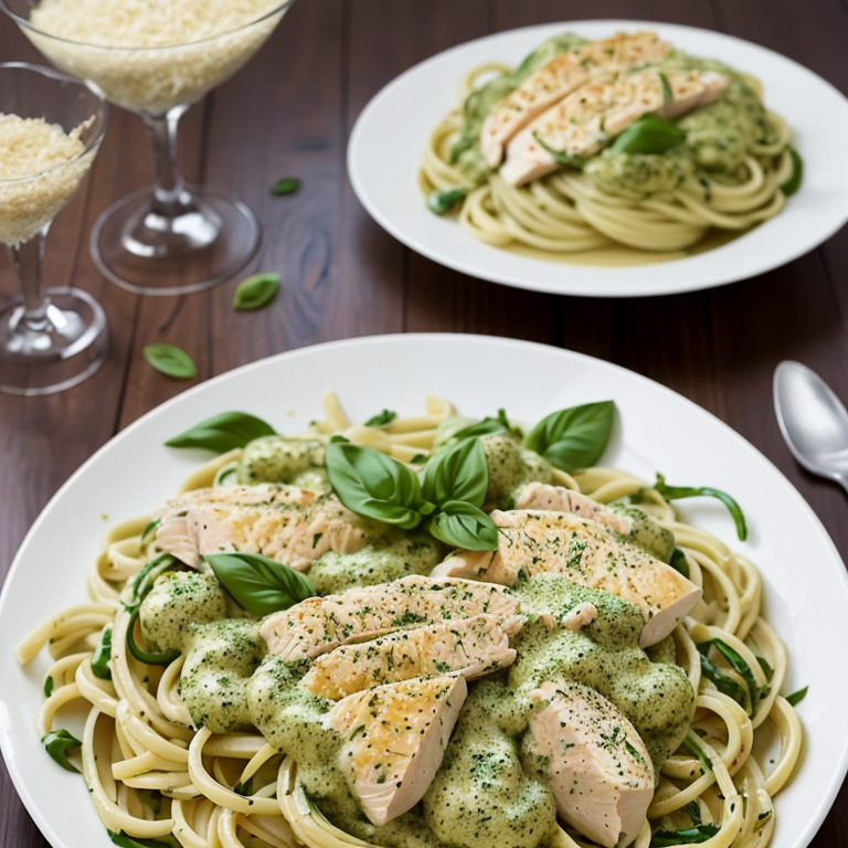 Creamy Pesto Chicken Alfredo