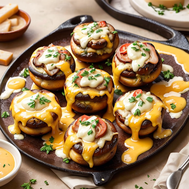 Savory Raclette Stuffed Mushrooms